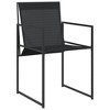 vidaXL Patio Dining Set Table and Chair Garden Outdoor Furniture Black Textilene - 4 of 4