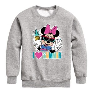 Boys' - Disney - I Love Summer Graphic Long Sleeve Fleece Sweatshirt - 1 of 4