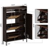 Rattan Shoe Storage Cabinet with 3 Flip Drawers - 2 of 4
