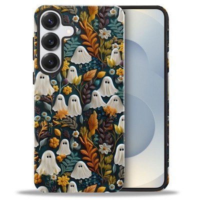 BONGEEK Case Compatible with Samsung Galaxy S25,Scratch Resistant Hybrid 2-Layer Hard Shell Bright Phone Case, Autumn Garden Halloween