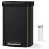 13.2 Gallon / 50 Liter Metal Trash Can with Lid, Large Garbage Can for Kitchen, Rustproof Step-on Kitchen Metal Trash Bin with Liner Rim, Rear Handle - 3 of 4