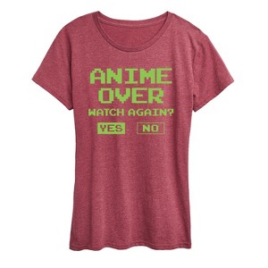 Women's - Instant Message - Anime Over Yes No Short Sleeve Graphic T-Shirt - 1 of 4