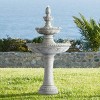 Pineapple 44" High Large Italian Outdoor Decor Old Faux Stone Floor Fountain Waterfall 3-Tier Outside Garden Patio Yard Backyard - 2 of 4