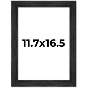 PosterPalooza | 11.7x16.5 Wide Barnwood Picture Frame, UV Acrylic, 6 Finishes - Grey, Brown, White, and Black - 1 of 4