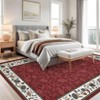 Washable Rugs for Bedroom Farmhouse Floral Floor Mats with Non-Slip Backing, Ultra-Soft Low Pile Living Room Carpet - 3 of 4