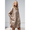 Slickblue Leopard Print Shirt Dress - Khaki, Cotton, Button-Down, Loose Fit with Side Pockets, Sizes S, M, L - 2 of 4