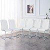 Set of 6 Modern PU Leather Upholstered Dining Chairs with High Back and Metal Legs for Living Room,Kitchen-Baofuwish - 2 of 4