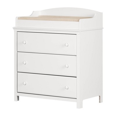 Pure White Compact Changing Table with Drawers