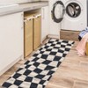 Modern Runner Rug 2x6 Washable Kitchen Rugs Non Slip Warped Checkered Pattern Carpet Runner Low Pile Foldable Geometric Throw Rug for Entryway - 4 of 4