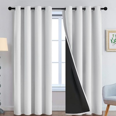 Yakamok Room Darkening Thermal Insulated Blackout Curtains for Bedroom (52Wx90L,Greyish White 2 Panels)