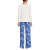 Lands' End Women's Pajama Set Knit Long Sleeve T-Shirt and Flannel Pants - 2 of 3