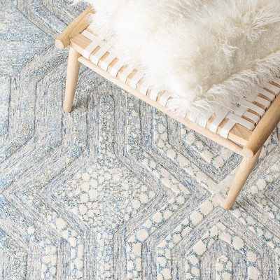 Heirloom Blue Wool & Viscose Hand-Tufted Rectangular Rug