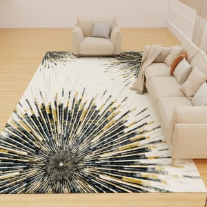 5x7 Washable Abstract Print Multi-Color Area Rug, Thin Distressed Non-Slip Carpet for Living Room Bedroom, Home Decor - 1 of 4