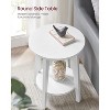 Simple Trending Small Round End Table with Lower Shelf White - 3 of 4