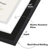 Americanflat 12.5x15 Diploma Frame with Shatter-Resistant Glass - Floating Frame with Engineered Wood - Signature Float Collection - Black - 3 of 4