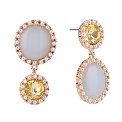 Isaac Mizrahi New York Mismatched Cab Drop Earrings