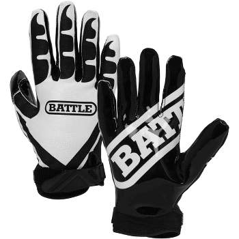 Battle Sports Receivers Ultra-Stick Football Gloves - Black/White