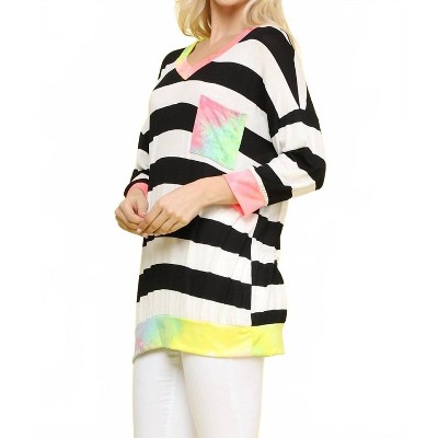 Women's Striped & Tie Dye Top - Blumin