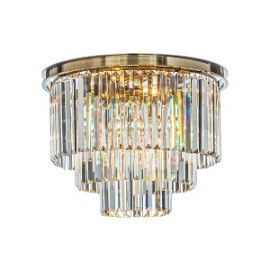 ALOADECOR 6-Lights Modern 3-Tier Round Crystal Flush Mount Ceiling Light with Crystal Accent - 1 of 4