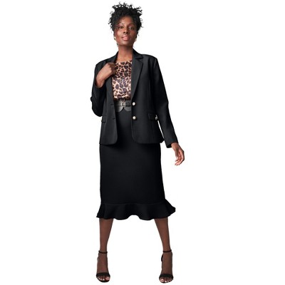 Jessica London Women's Plus Size Peplum Skirt Suit