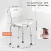VEVOR Adjustable Shower Chair, 350 lbs Capacity Bathroom Bench with Back, Non-Slip Shower Stool for Elderly, Disabled, Handicap - 2 of 4