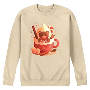 Men's - Instant Message - Bear Cocoa Mug Graphic Fleece Sweatshirt - 1 of 4