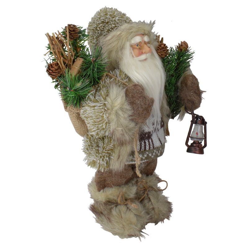 Northlight 12" Mountain Santa Dressed in Plush Brown Coat and Fur Boots Christmas Figure, 4 of 6