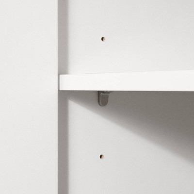 White L-Shaped Corner Desk with Hutch and Brass Legs