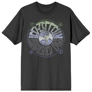 Led Zeppelin Falling Icarus Established 1968 Adult Charcoal Crew Neck Short Sleeve T-shirt - 1 of 3