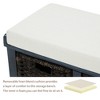Lyngins Rustic Storage Bench with 3 Removable Classic Rattan Basket, Linen Blend Ottoman with Removable Cushion, No-Assembly Storage Ottoman Bench - 4 of 4