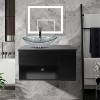 ELECWISH 28-Inch Bathroom Vanity, Modern Black Wall Mounted Bathroom Vanity with 1-Door and 1-Drawer - 2 of 4
