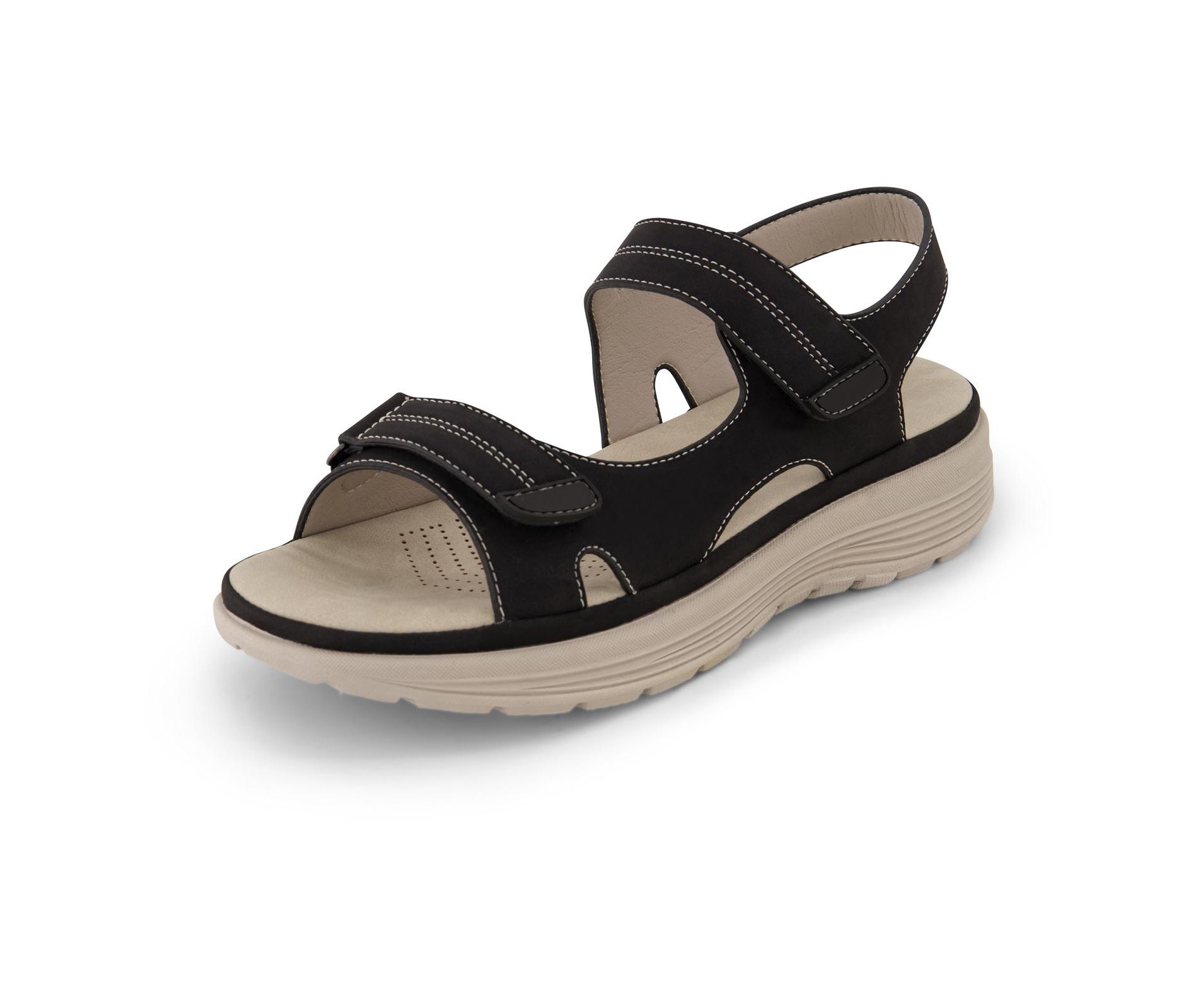 CUSHIONAIRE Women's Magee comfort footbed outdoor sandal with adjustable strap and +Memory Foam, Wide Widths Available