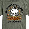 Men's - Peanuts - Happiness Is A Pile Of Leaves Short Sleeve Graphic T-Shirt - 2 of 4