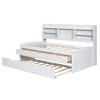 NicBex Twin Size Platform Bed Modern Pine Bed Frame with Trundle, Open Storage Bookshelves and 3 Drawers for Bedroom, No Box Spring Required, White - 3 of 4