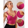 Allegra K Women's Wire-Free Integrated Cup Sports Push-Up Ribbed Longline Camisoles - 3 of 4