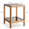 MAYEERTY Natural Oak Wood End Table with Tempered Glass for Living Room, Dinning Room, Bedroom - 4 of 4