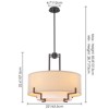 Rennnsan Dravelle 25" W 4 - Light Tiered Linen Bohemian Dimmable Chandelier in Brown - 3 of 4