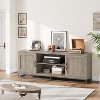 Farmhouse TV Stand, Entertainment Center with 2-Tier Adjustable Shelves and Metal Leg - 4 of 4