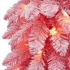 Puleo 4' Pre-lit Flocked Pencil Alpine Fir Artificial Christmas Tree with Clear Lights - 2 of 3