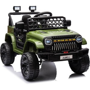 12V Kids Electric Ride-On Truck with Remote, Spring Suspension, LED Lights, Music & Battery Display, Dual 30W Motors - 1 of 4