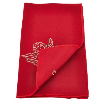 Red Embroidered Cupid Design Napkin Set of 4