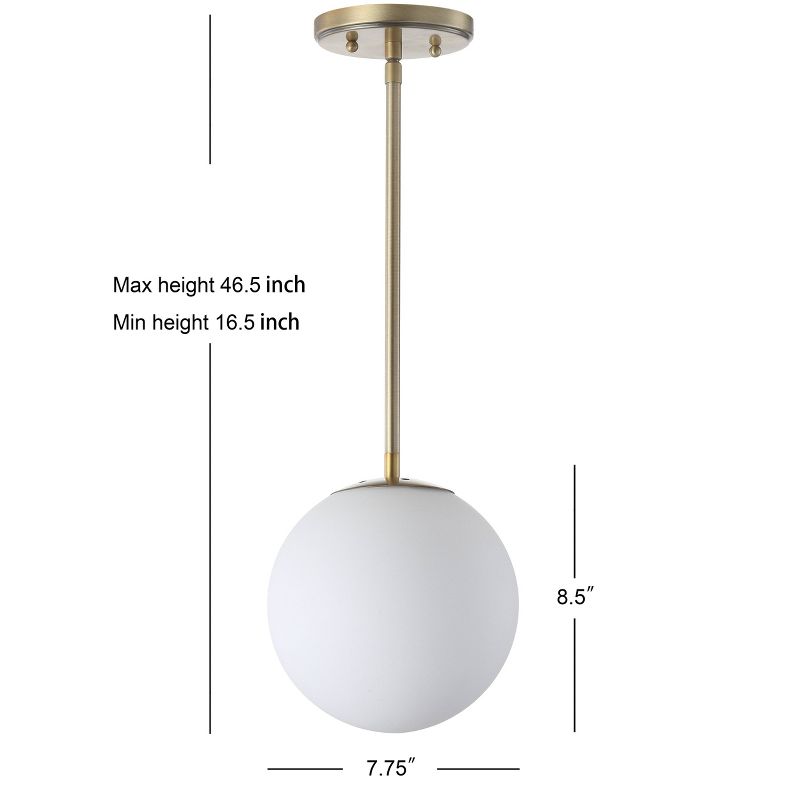 7.75" Metal/Glass Bleecker Globe Pendant (Includes LED Light Bulb) - JONATHAN Y, 5 of 10