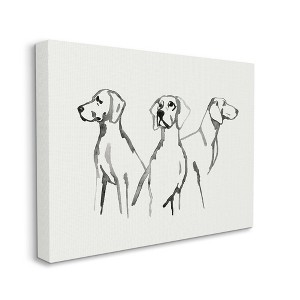 Stupell Industries Trio of Dogs Minimal Black Grey Pet Sketch - 1 of 4