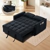 TiramisuBest 3 in 1 Velvet Sleeper Sofa Bed Adjustable Backrest Pull Out Couch with Armrests Storage Pockets and 2 Pillows for Living Room - 2 of 4