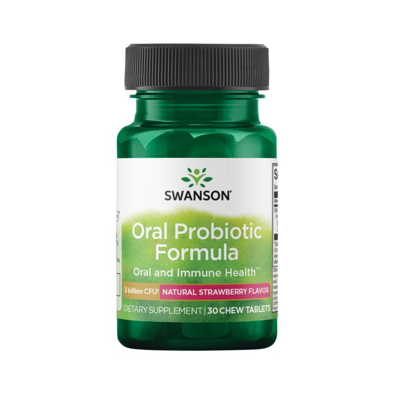 Swanson Oral Probiotic Formula - Natural Strawberry Flavor 3 billion Cfu Chewable 30ct, 1 of 5