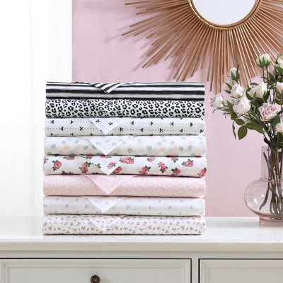 Baby Buds Pink Cotton Percale Full Sheet Set