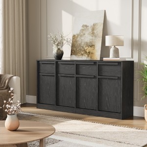 Garvee Sideboard Buffet Cabinet with Storage Drawers, 4-Door Kitchen Cabinet with Wood Handles, Modern Console Table for Dining Room, Entryway - 1 of 4