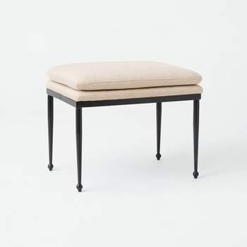 Edgehill Pillow Top Ottoman with Metal Legs Beige - Threshold™ designed with Studio McGee