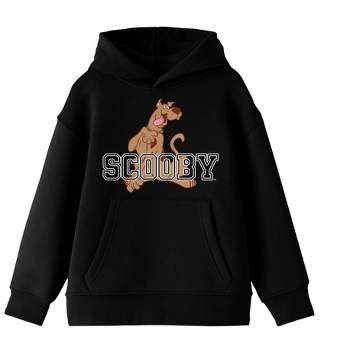 Scooby Doo See Through Text and Scooby Boy's Black Sweatshirt