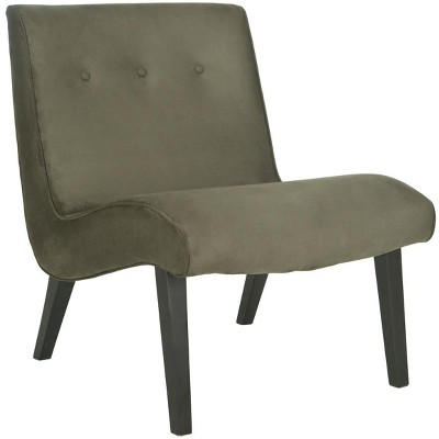 Forest Green Mid-Century Modern Birch Accent Chair